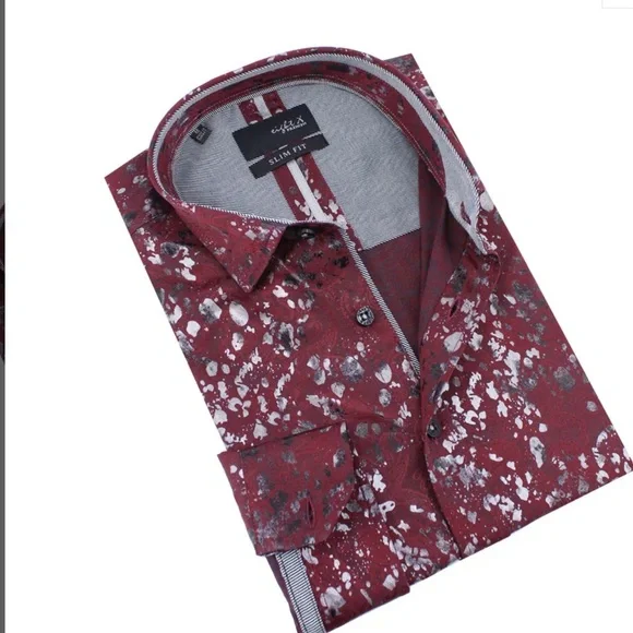 Paisley Jaquard Foil Button Down Shirt size XL
